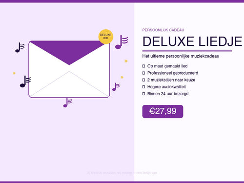 Deluxe Liedje - ultiem persoonlijk muziekcadeau