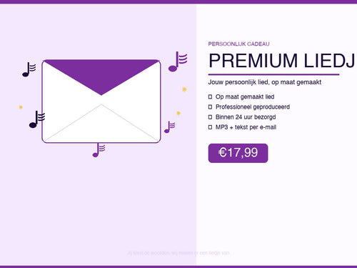 Premium Liedje - persoonlijk op maat gemaakt lied